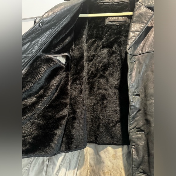 Black Leather Jacket size Large - Picture 2 of 5